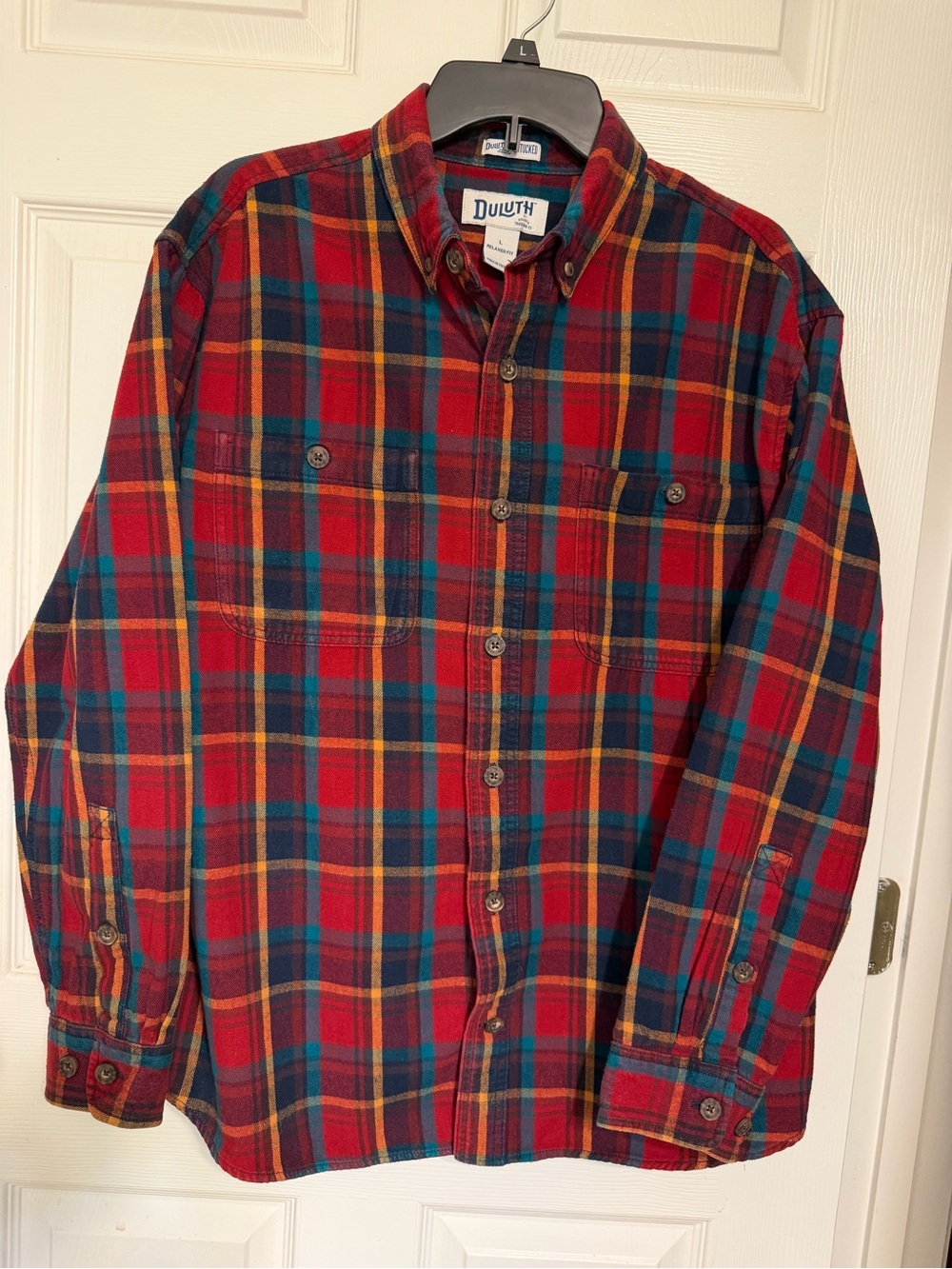 Duluth Trading Co Men's Red Plaid Flannel Shirt